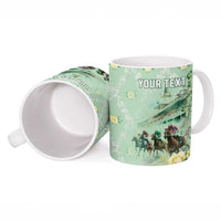 Personalized Kentucky Horse Racing Ceramic Mug Rose Diamond Pattern Mint