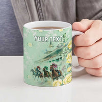 Personalized Kentucky Horse Racing Ceramic Mug Rose Diamond Pattern Mint