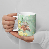 Personalized Kentucky Horse Racing Ceramic Mug Rose Diamond Pattern Mint