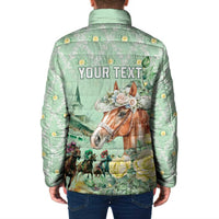 Personalized Kentucky Horse Racing Padded Jacket Rose Diamond Pattern Mint