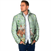 Personalized Kentucky Horse Racing Padded Jacket Rose Diamond Pattern Mint