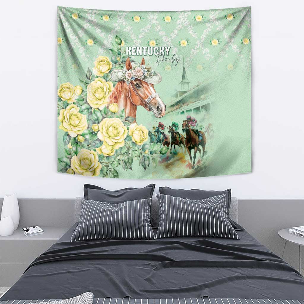 Kentucky Horse Racing Tapestry Rose Diamond Pattern Mint