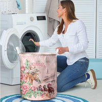 Kentucky Horse Racing Laundry Basket Rose Diamond Pattern Pink