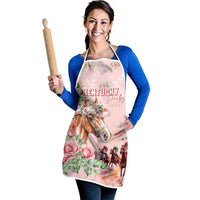 Kentucky Horse Racing Apron Rose Diamond Pattern Pink