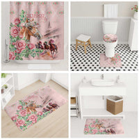 Kentucky Horse Racing Bathroom Set Rose Diamond Pattern Pink