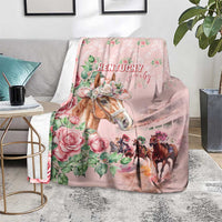 Kentucky Horse Racing Blanket Rose Diamond Pattern Pink