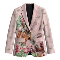 Personalized Kentucky Horse Racing Blazer Rose Diamond Pattern Pink