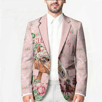 Personalized Kentucky Horse Racing Blazer Rose Diamond Pattern Pink