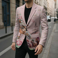 Personalized Kentucky Horse Racing Blazer Rose Diamond Pattern Pink