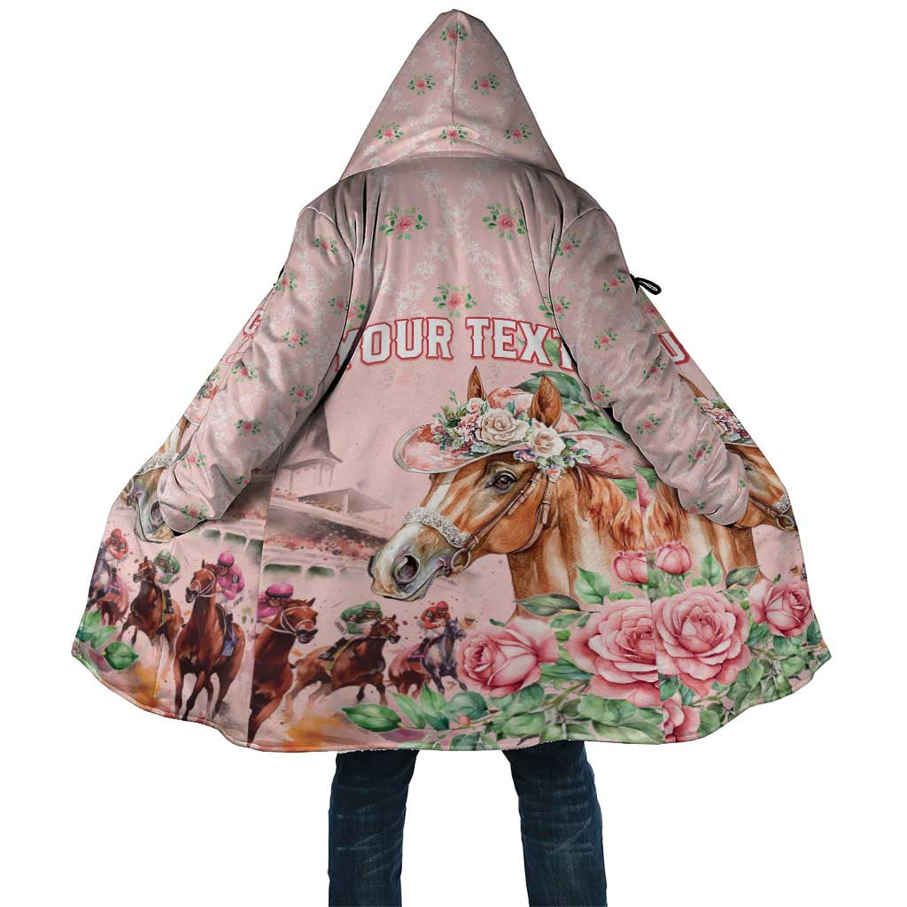 Personalized Kentucky Horse Racing Cloak Rose Diamond Pattern Pink