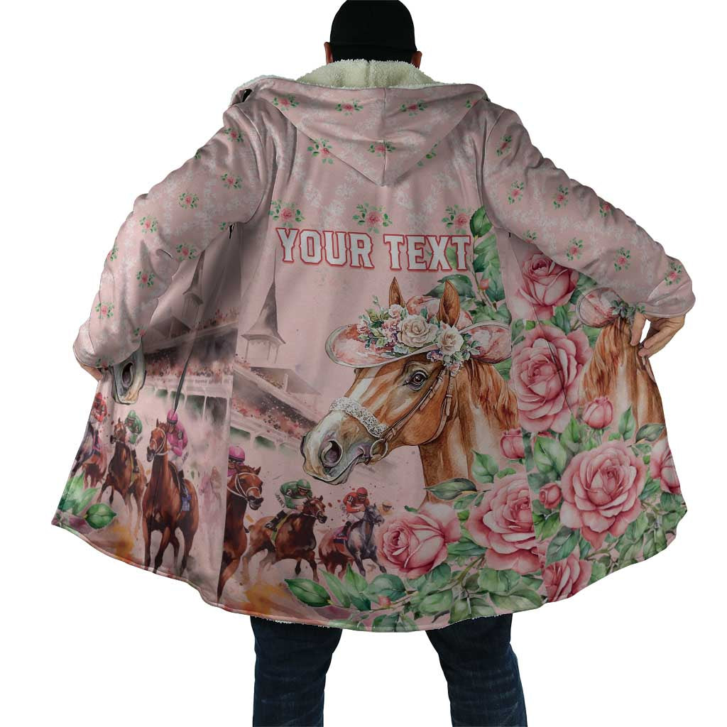 Personalized Kentucky Horse Racing Cloak Rose Diamond Pattern Pink