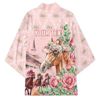 Personalized Kentucky Horse Racing Kimono Rose Diamond Pattern Pink