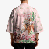 Personalized Kentucky Horse Racing Kimono Rose Diamond Pattern Pink