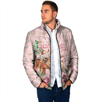Personalized Kentucky Horse Racing Padded Jacket Rose Diamond Pattern Pink
