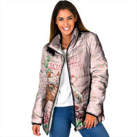 Personalized Kentucky Horse Racing Padded Jacket Rose Diamond Pattern Pink