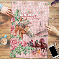 Kentucky Horse Racing Puzzle Rose Diamond Pattern Pink