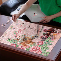 Kentucky Horse Racing Puzzle Rose Diamond Pattern Pink