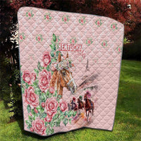 Kentucky Horse Racing Quilt Rose Diamond Pattern Pink