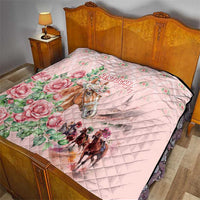 Kentucky Horse Racing Quilt Rose Diamond Pattern Pink