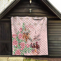 Kentucky Horse Racing Quilt Rose Diamond Pattern Pink