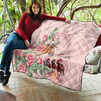 Kentucky Horse Racing Quilt Rose Diamond Pattern Pink