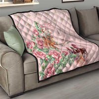 Kentucky Horse Racing Quilt Rose Diamond Pattern Pink