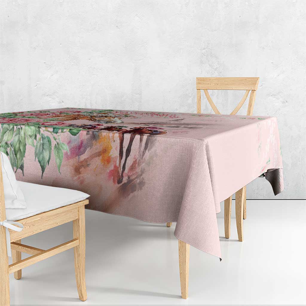 Kentucky Horse Racing Tablecloth Rose Diamond Pattern Pink
