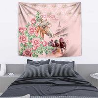 Kentucky Horse Racing Tapestry Rose Diamond Pattern Pink