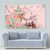 Kentucky Horse Racing Tapestry Rose Diamond Pattern Pink