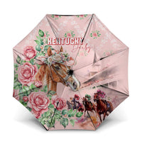 Kentucky Horse Racing Umbrella Rose Diamond Pattern Pink