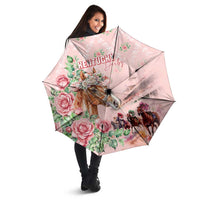 Kentucky Horse Racing Umbrella Rose Diamond Pattern Pink