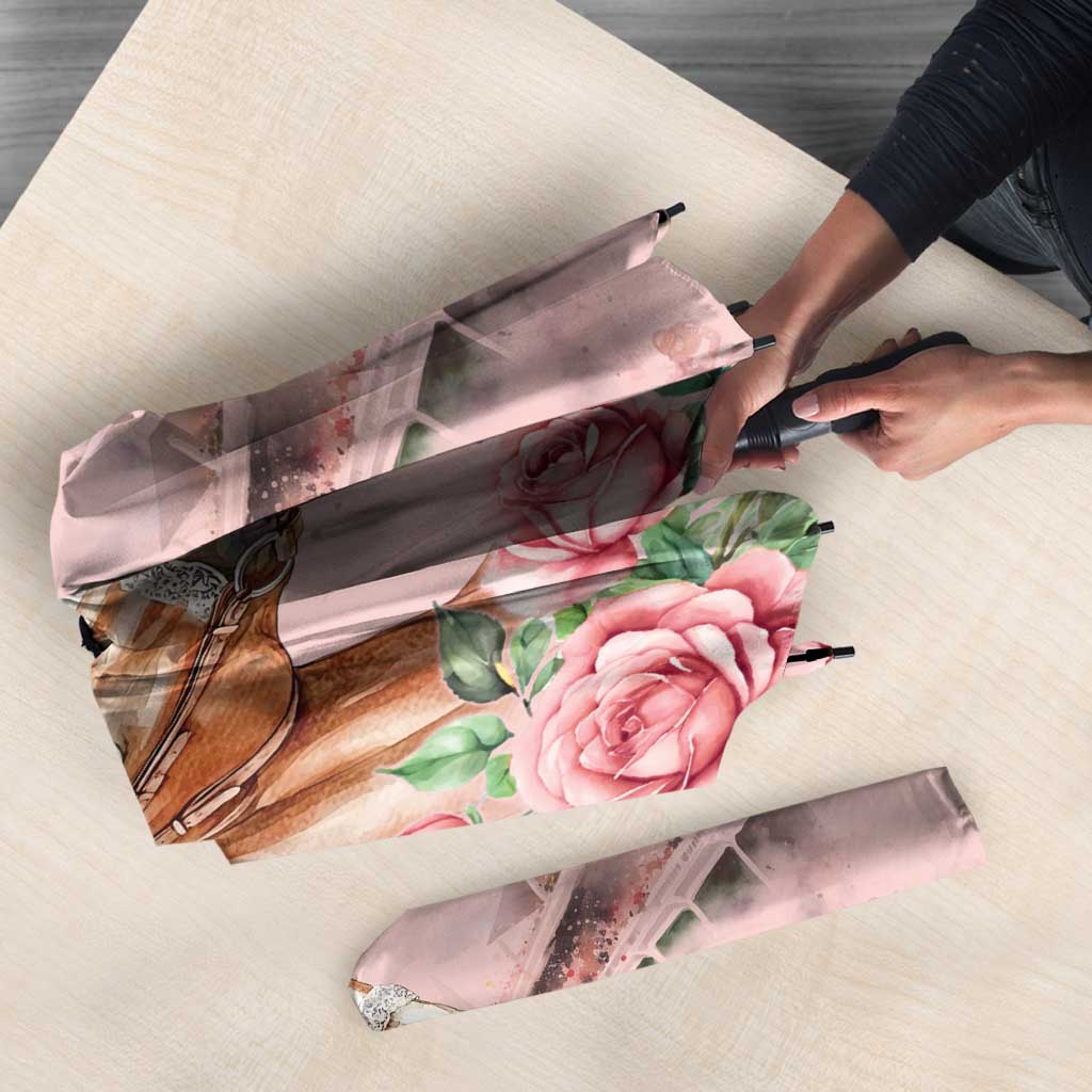Kentucky Horse Racing Umbrella Rose Diamond Pattern Pink