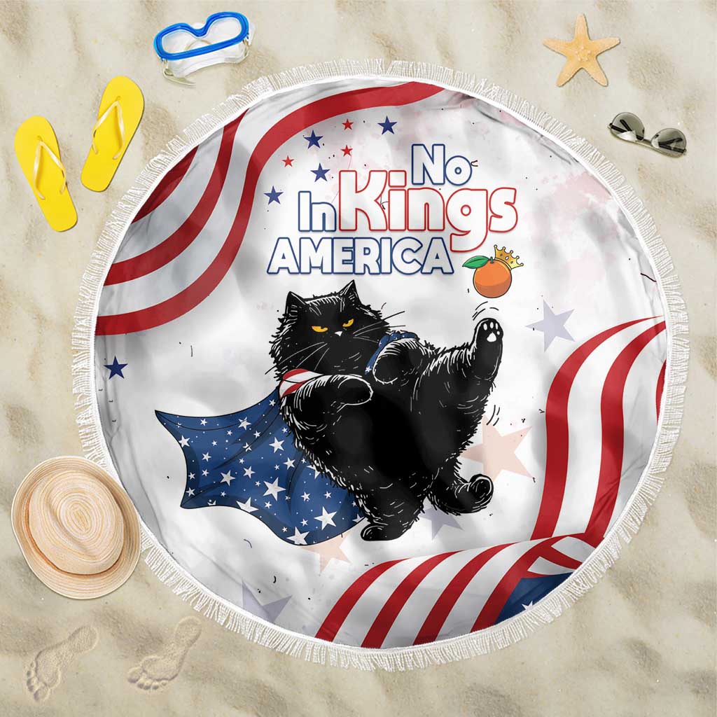 Funny Cat No Kings Beach Blanket Rejecting Kings Since 1776 - Wonder Print Shop