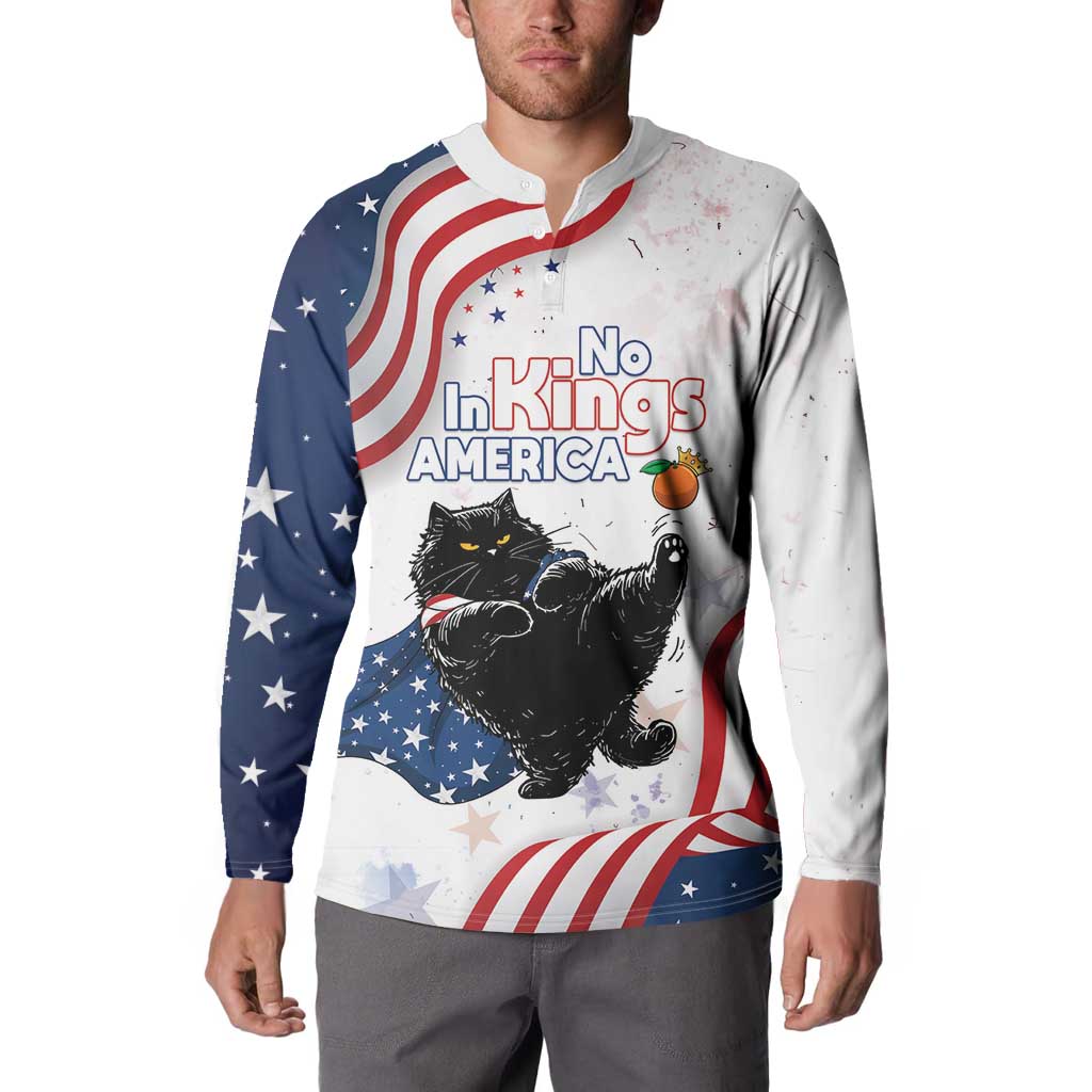 Funny Cat No Kings Button Sweatshirt Rejecting Kings Since 1776 - Wonder Print Shop