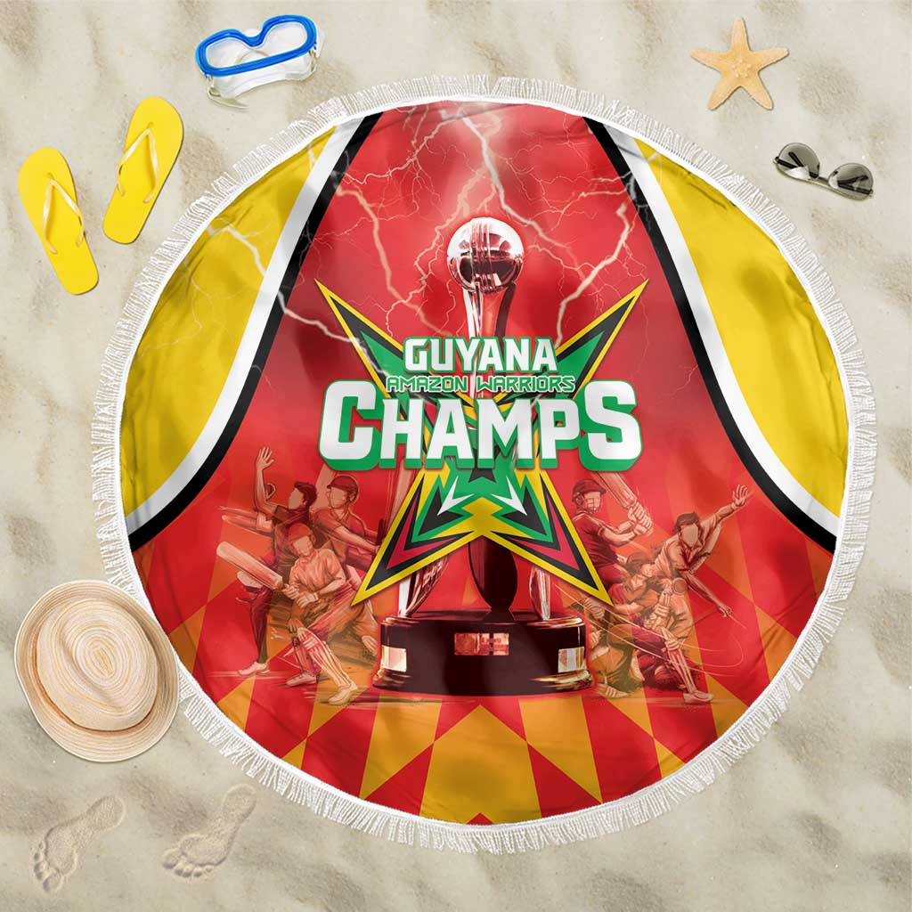 Guyana Cricket Beach Blanket Amazon Warriors Glorious Victory - Wonder Print Shop