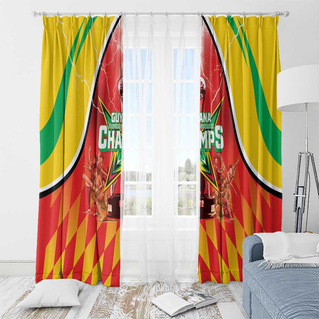 Guyana Cricket Window Curtain Amazon Warriors Glorious Victory - Wonder Print Shop