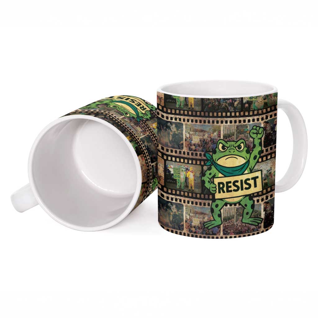 Resist Frog Ceramic Mug Protest Free Portland LT05