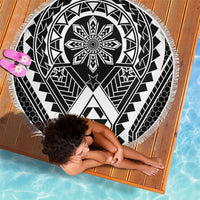 Philippines Batok Tribal Inspired Tattoo Black Beach Blanket