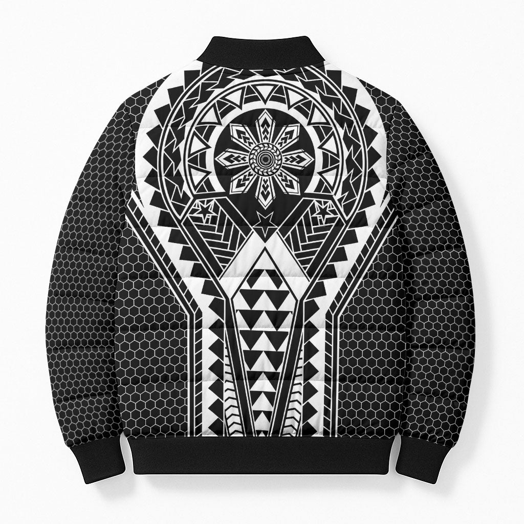 Philippines Batok Tribal Inspired Tattoo Black Bomber Puffer Jacket