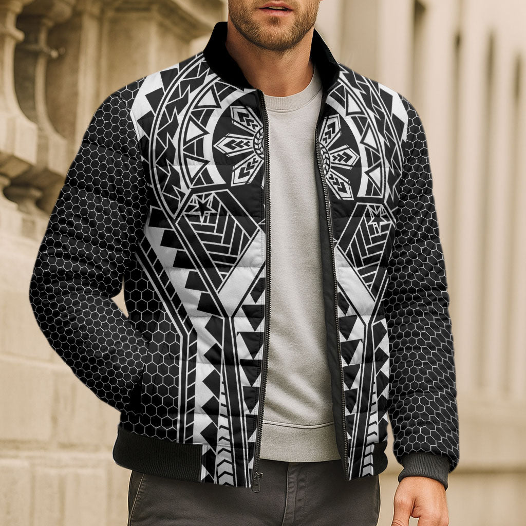 Philippines Batok Tribal Inspired Tattoo Black Bomber Puffer Jacket