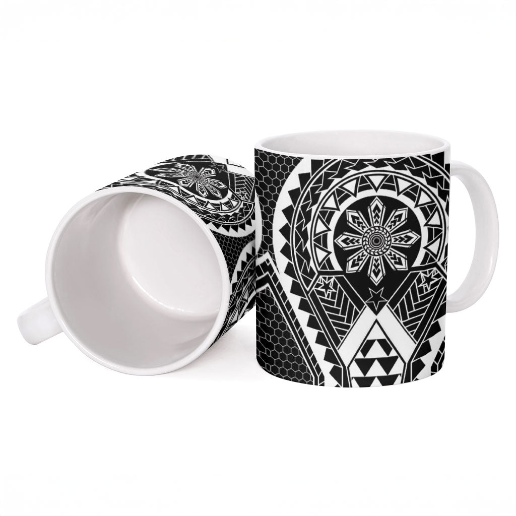 Philippines Batok Tribal Inspired Tattoo Black Ceramic Mug