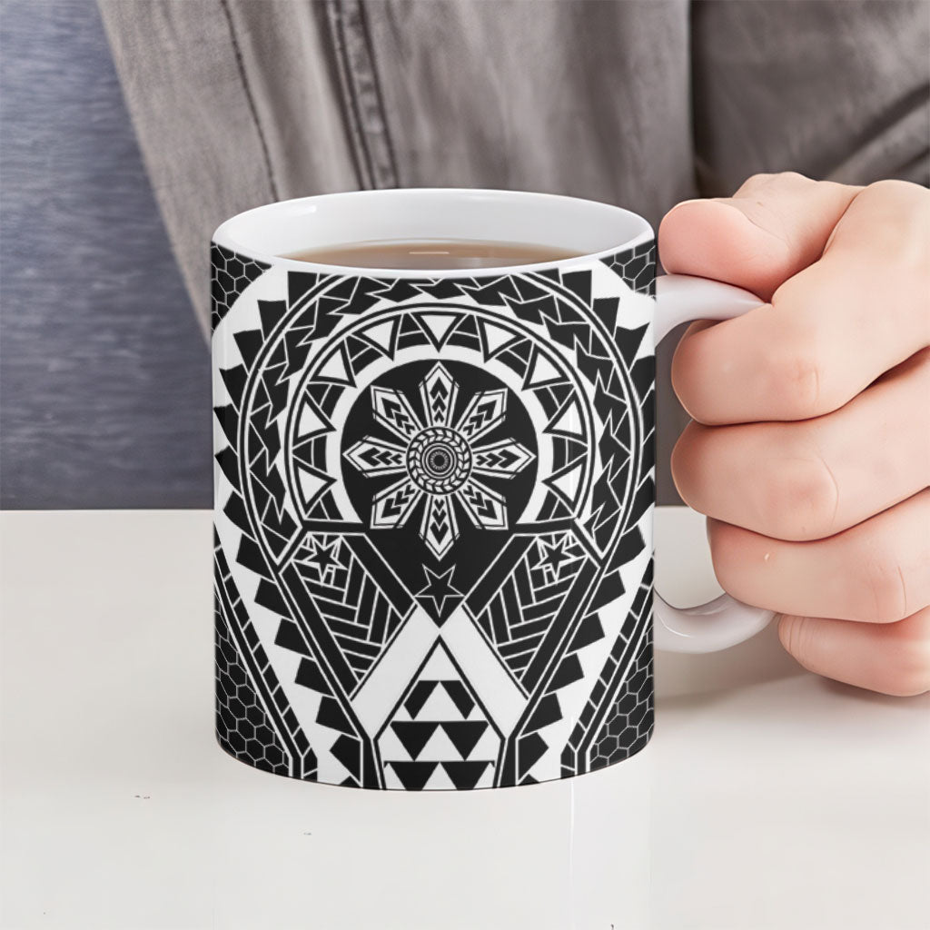 Philippines Batok Tribal Inspired Tattoo Black Ceramic Mug