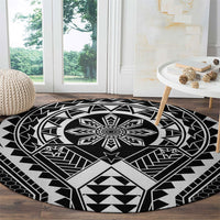 Philippines Batok Tribal Inspired Tattoo Black Round Carpet