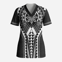Philippines Batok Tribal Inspired Tattoo Black Scrub Top