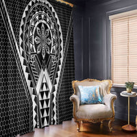 Philippines Batok Tribal Inspired Tattoo Black Window Curtain