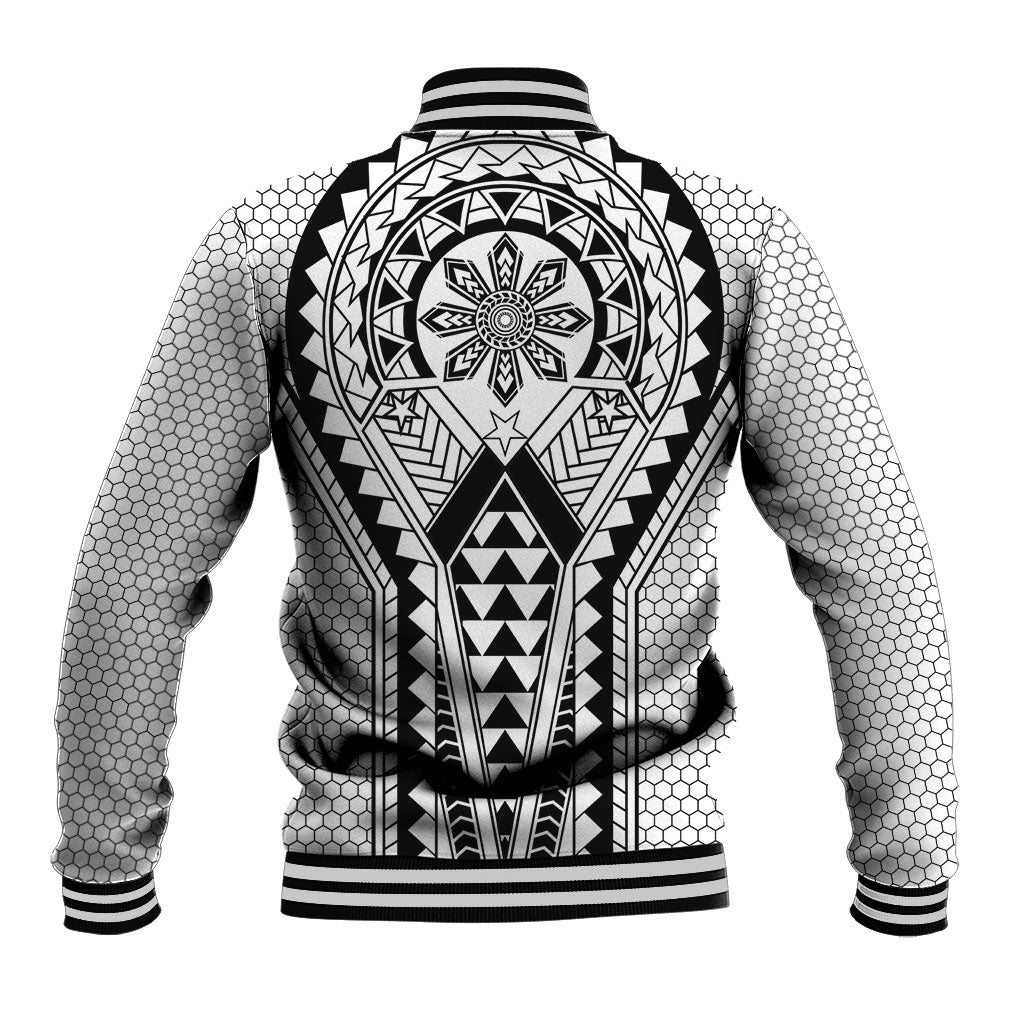 Philippines Batok Tribal Inspired Tattoo White Baseball Jacket