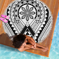 Philippines Batok Tribal Inspired Tattoo White Beach Blanket