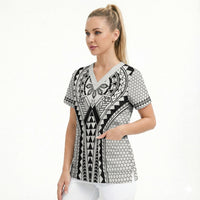 Philippines Batok Tribal Inspired Tattoo White Scrub Top