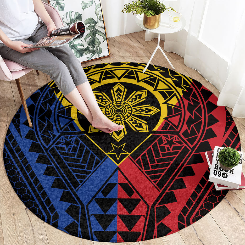 Philippines Batok Tribal Inspired Tattoo Round Carpet