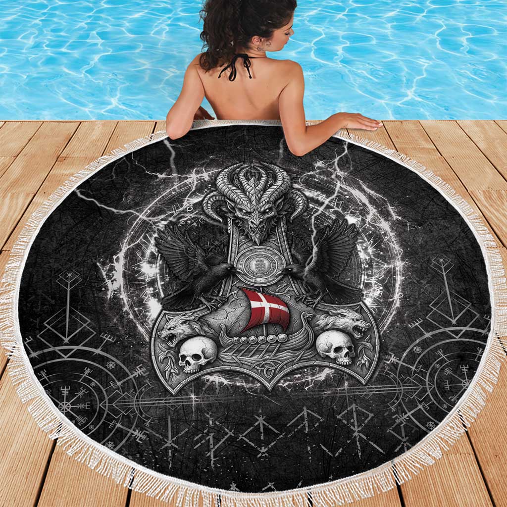 Denmark Viking Beach Blanket Odin's Raven Legacy - Wonder Print Shop